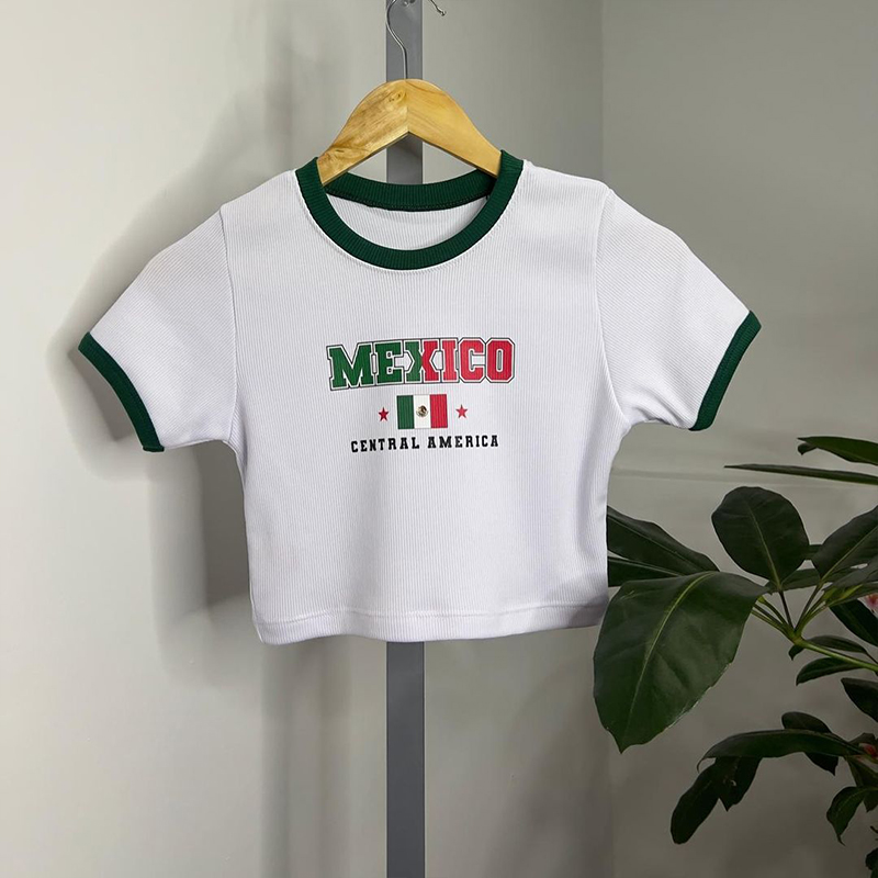 Y2K Graphic Baby Tee Crop - Camisetas ajustadas de Fairycore de México,