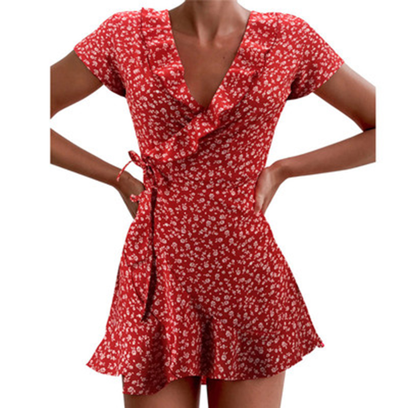French Vintage Floral Midi Dress - Vestido acampanado Floal de verano para