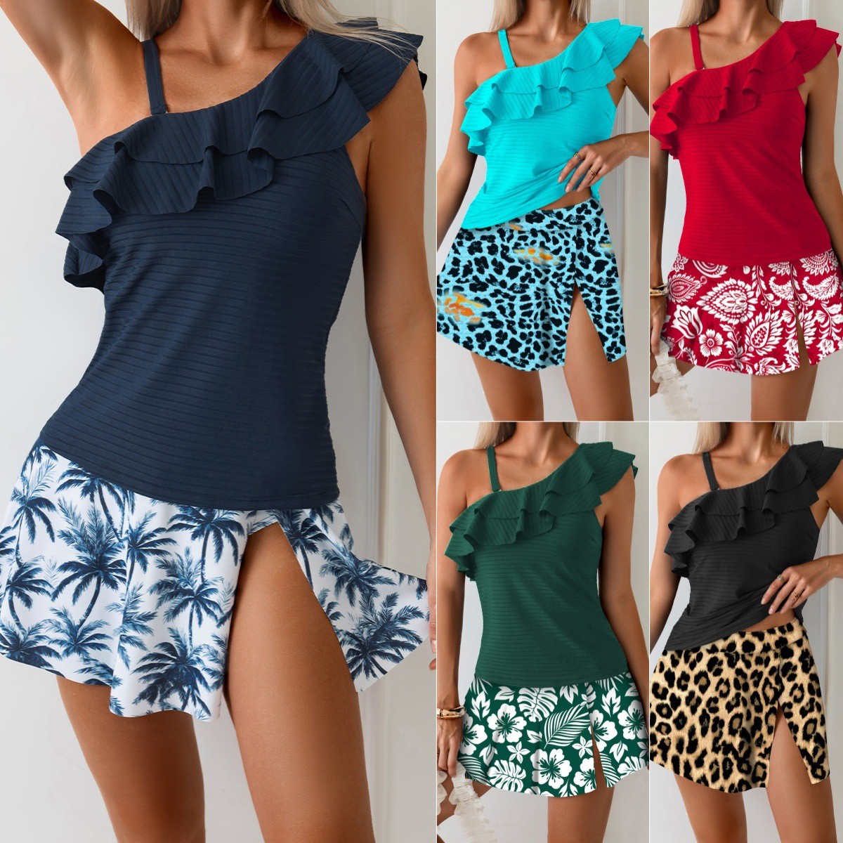 Skirts - Traje de baño tankini para mujer,
