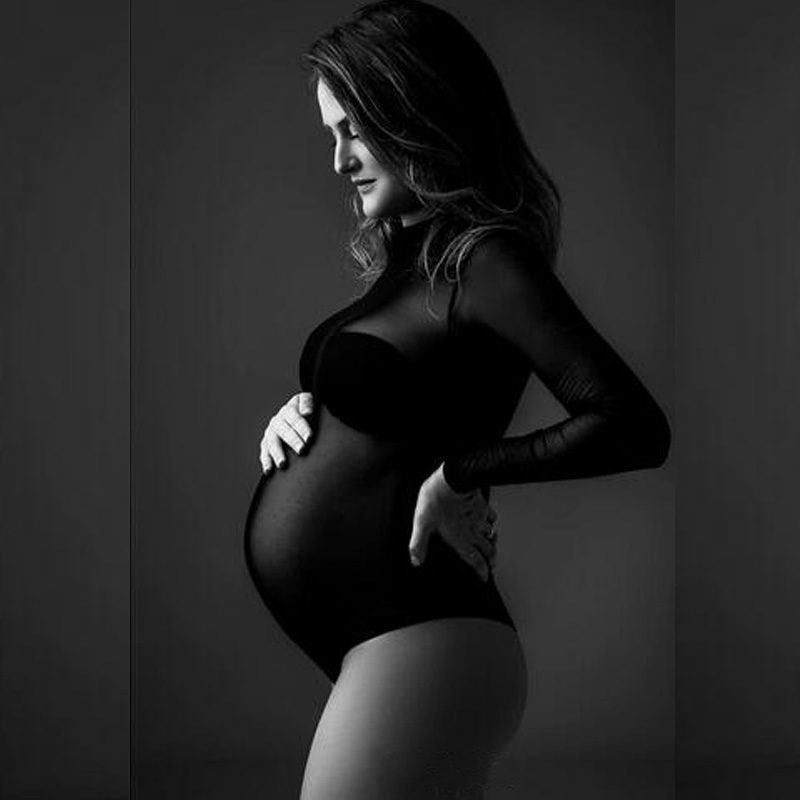 Sexy Mesh Sheer Bodycon Dress - Vestido de maternidad para sesión de