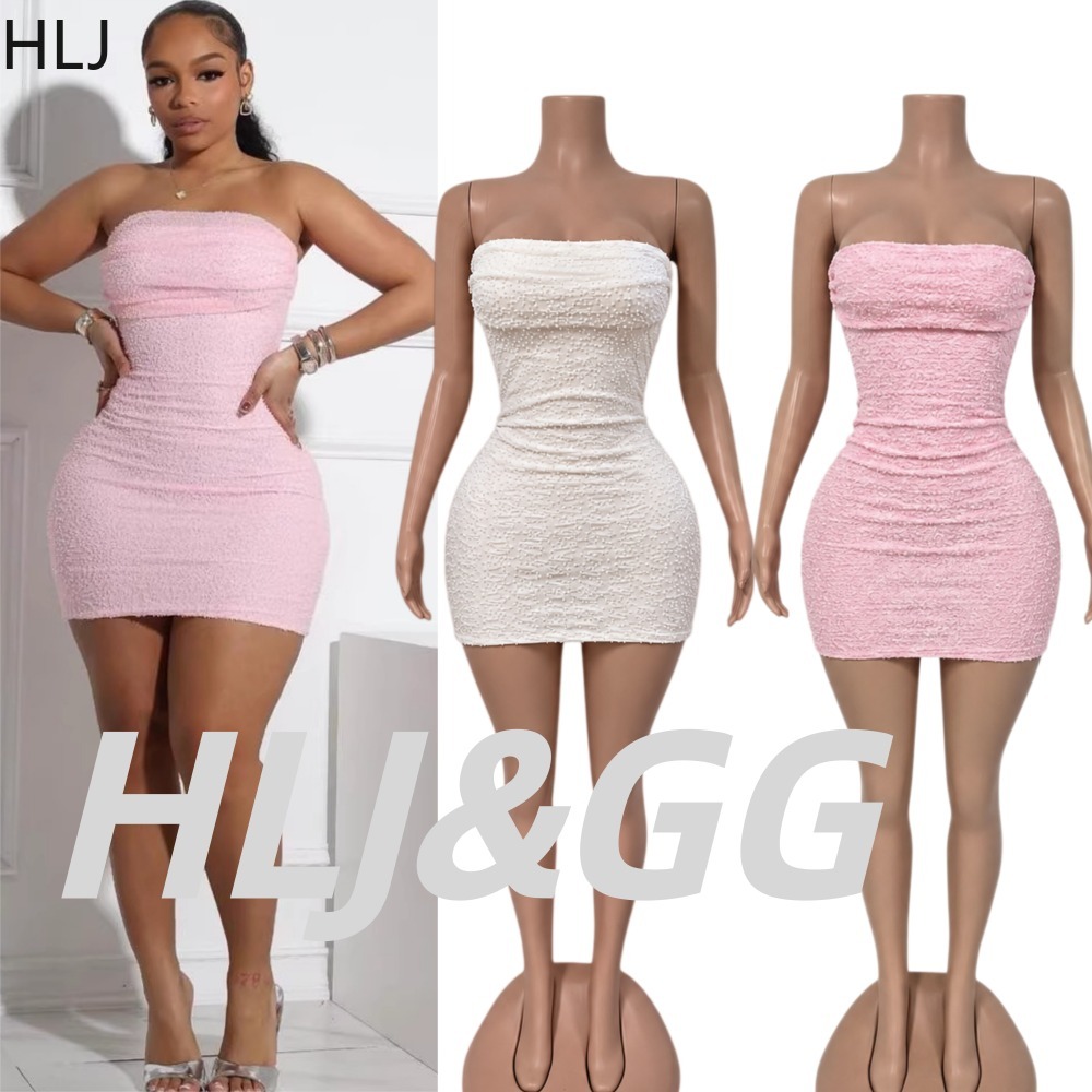 Sparkly Rhinestone Club Party Dress - HLJ Vestido Mini Sexy para Mujer,