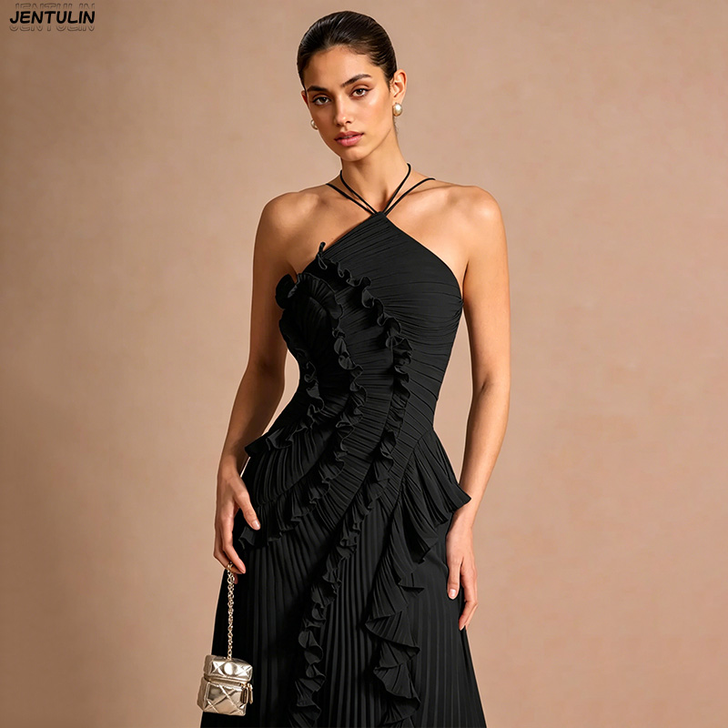 Elegante Vestido de Fiesta Mor - Y2K Backless Halter Mini Dress reseña y precio