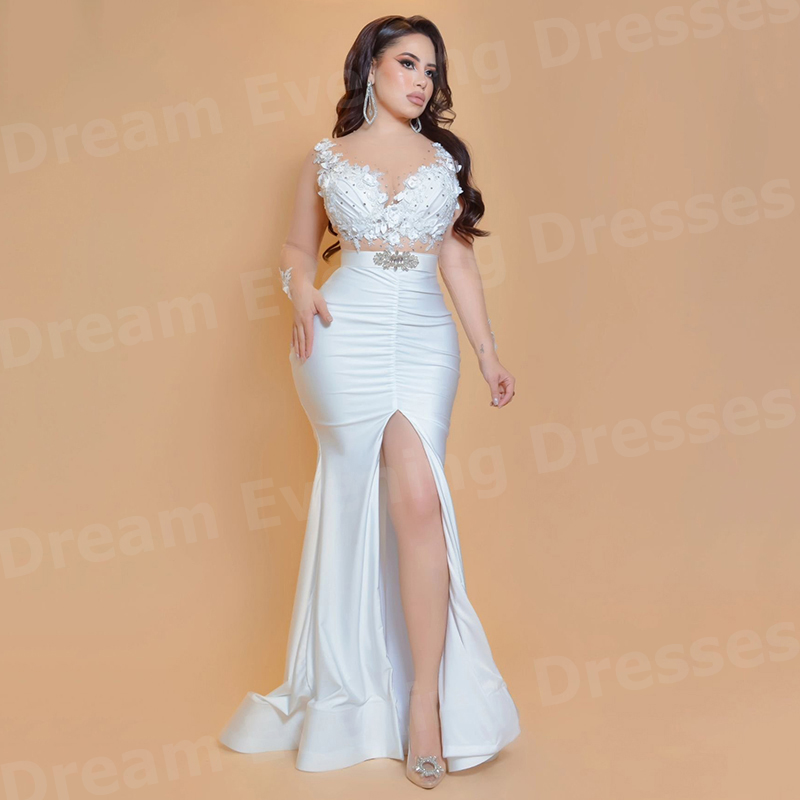 Elegantes Vestidos de Noche Bl - Elegant Satin Evening Gown Split reseña y precio
