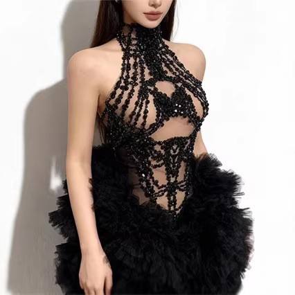 Minivestido de Mujer con Pedre - Sparkly Rhinestone Club Party Dress reseña y precio