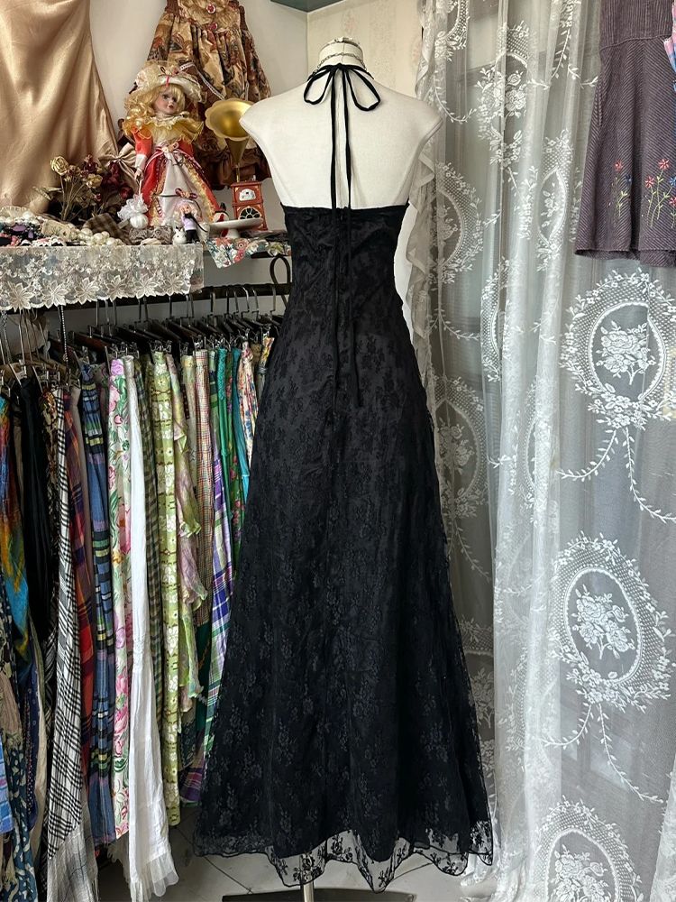 Vestido Halter Vintage Y2K sin - Y2K Backless Halter Mini Dress reseña y precio