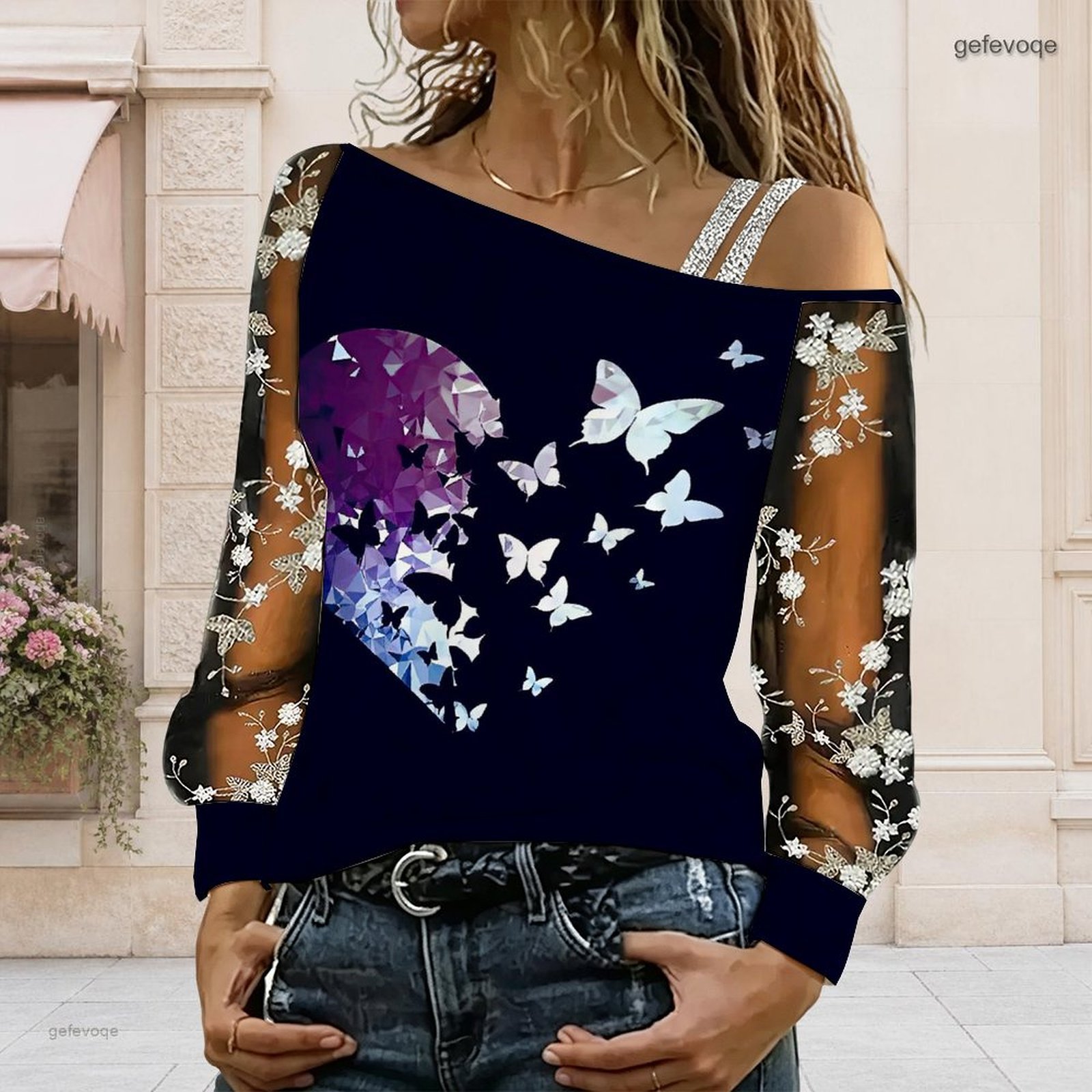 Blusa de Mujer con Hombros Des - Blouses reseña y precio