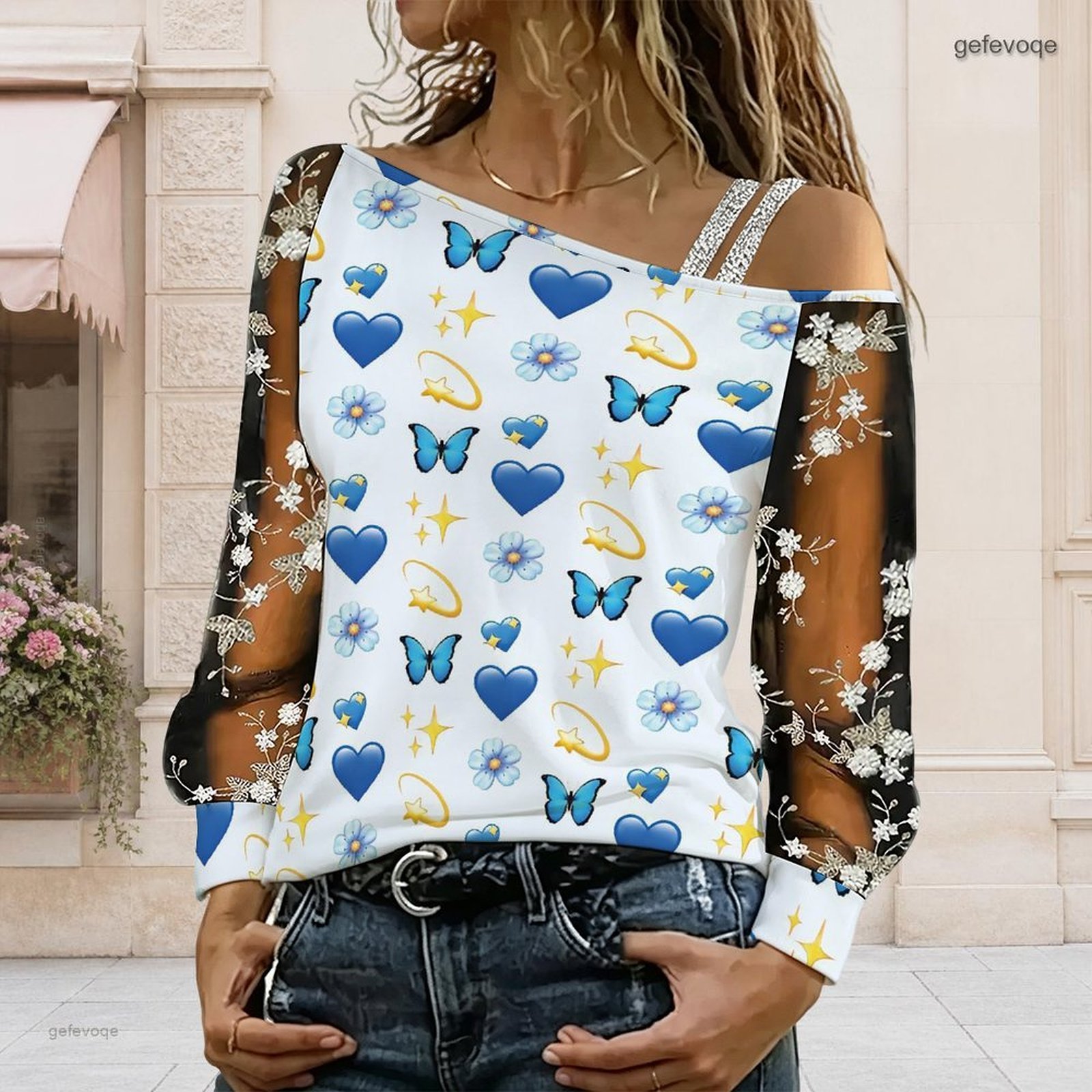 Blusa de Mujer con Hombros Des - Blouses reseña y precio