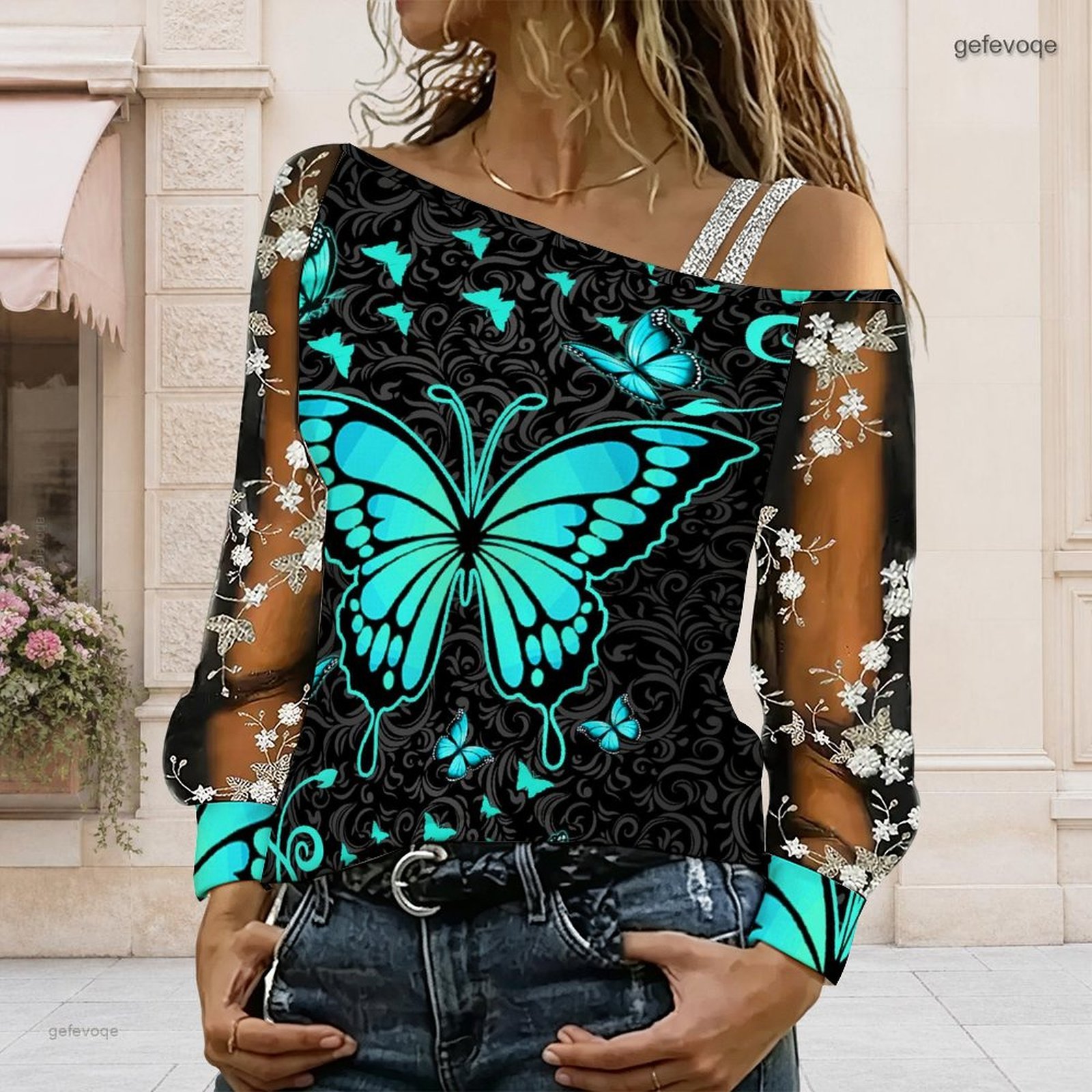 Blusa de Mujer con Hombros Des - Blouses reseña y precio