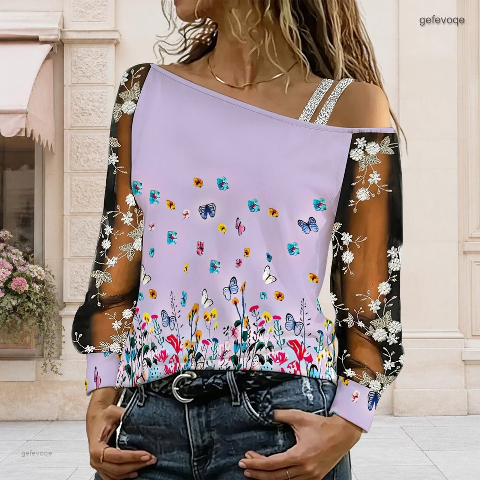 Blusa de Mujer con Hombros Des - Blouses reseña y precio