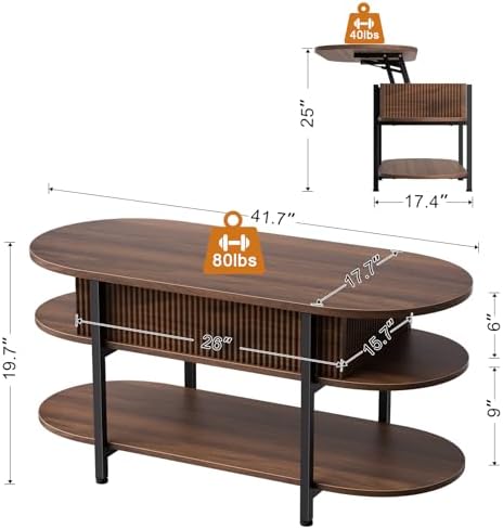 Mesa de centro ovalada acanala - Tops reseña y precio