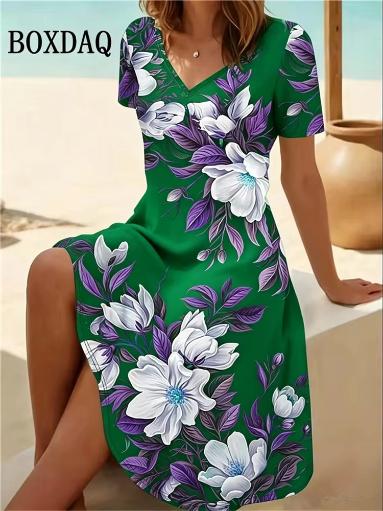 Vestidos de talla grande 6XL p - Boho Summer Beach Maxi Dress reseña y precio