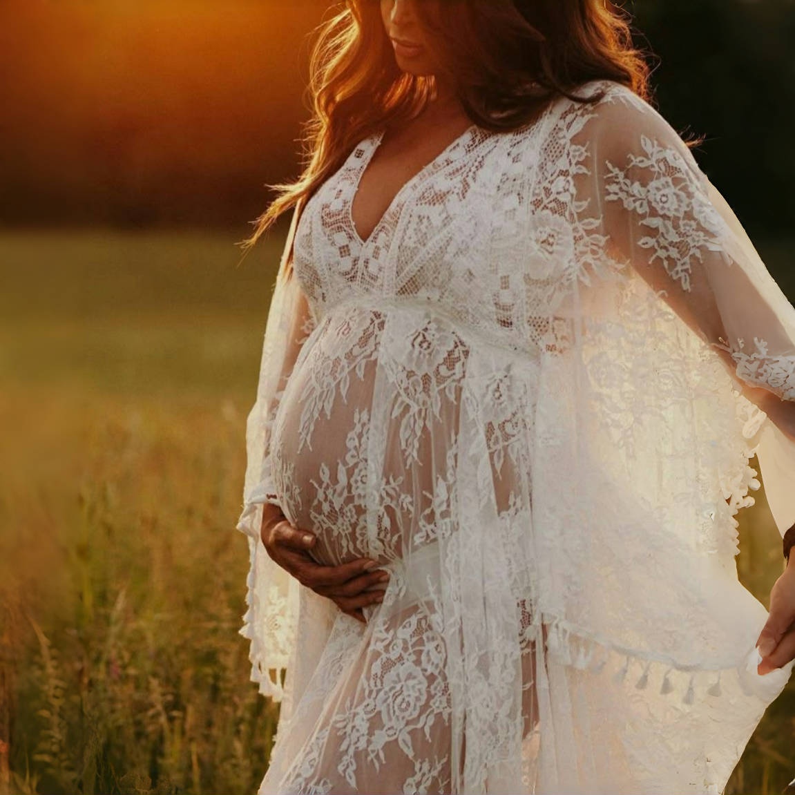 Boho Lace Matenrity sesión de  - Boho Summer Beach Maxi Dress reseña y precio