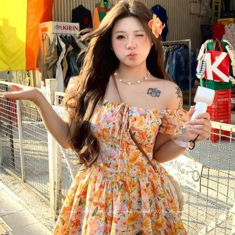 Nuevo Vestido Mini Casual de P - Off Shoulder Puff Sleeve Sundress reseña y precio