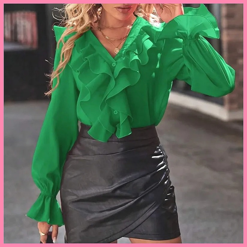 Blusa Elegante con Cuello en V - Blouses reseña y precio