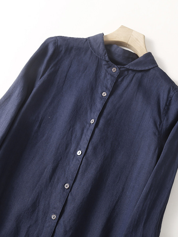 Vestido Camisero Casual de Alg - Casual Loose Linen Shirt Dress reseña y precio