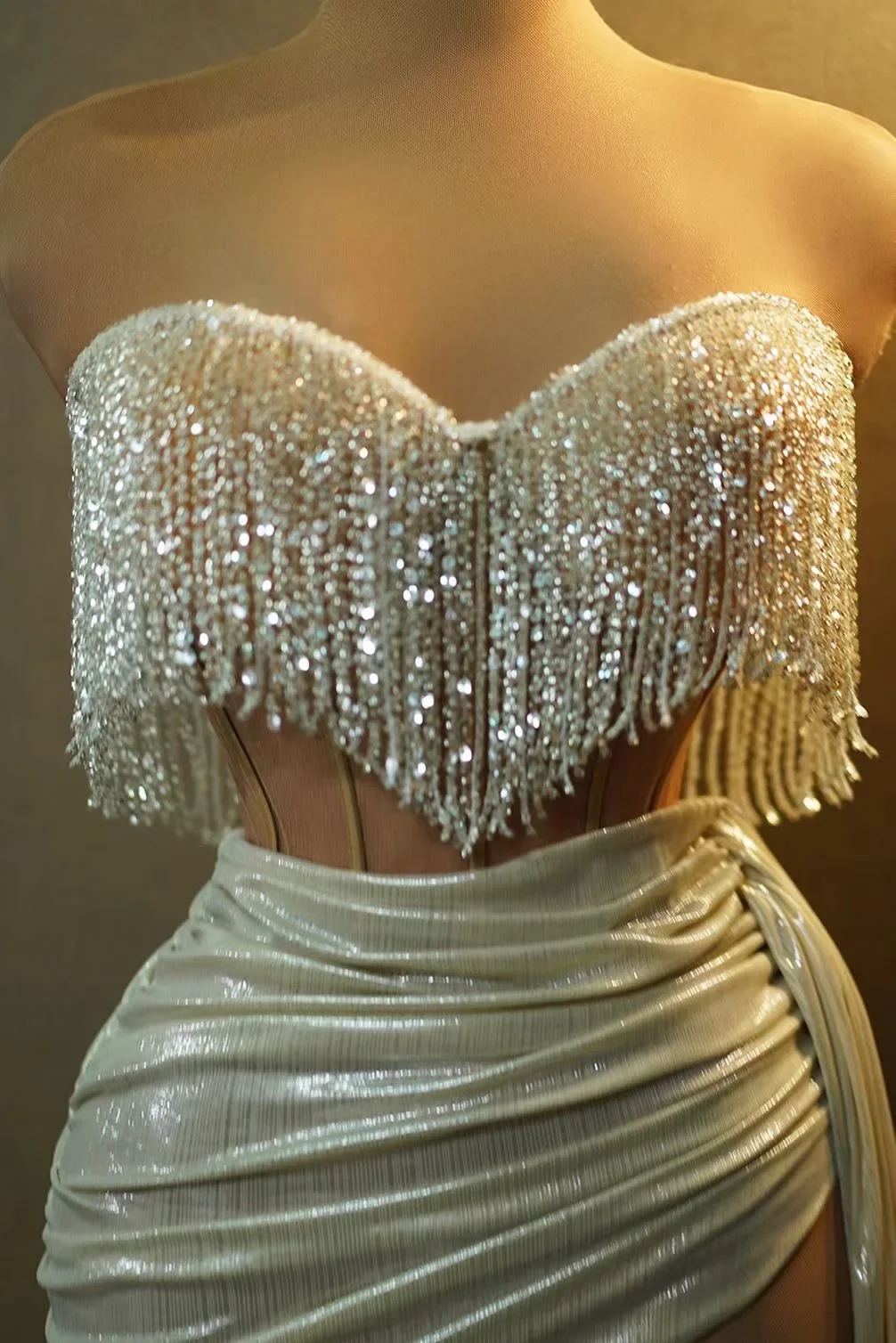 Minivestido de lujo sin tirant - Sparkly Rhinestone Club Party Dress reseña y precio