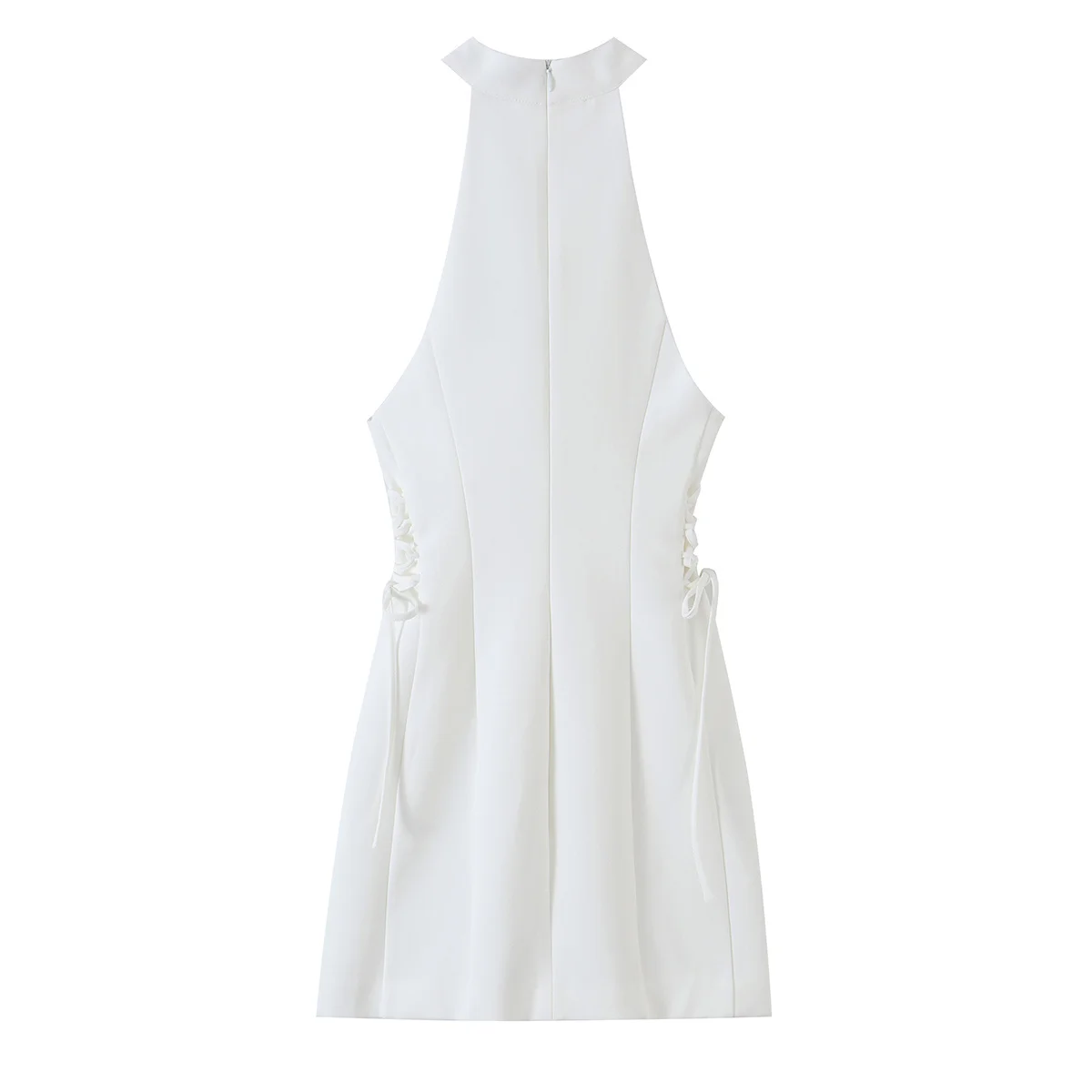 Vestido corto blanco de cuello - Y2K Backless Halter Mini Dress reseña y precio
