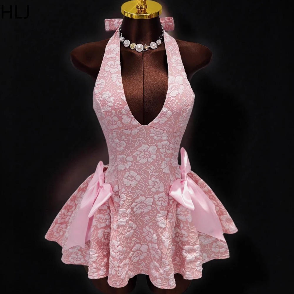 Vestidos ajustados sexys de ja - Y2K Backless Halter Mini Dress reseña y precio