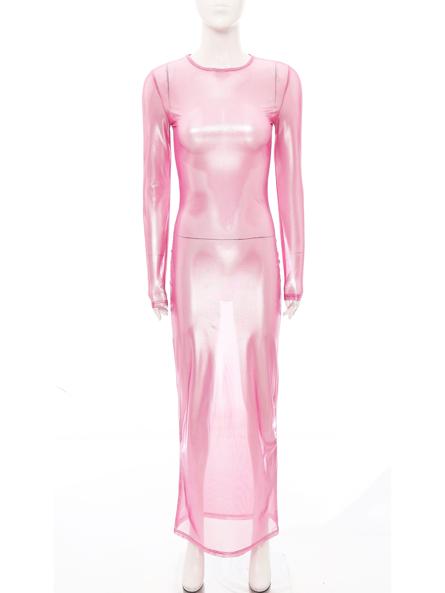 Vestido largo transparente met - Sexy Mesh Sheer Bodycon Dress reseña y precio