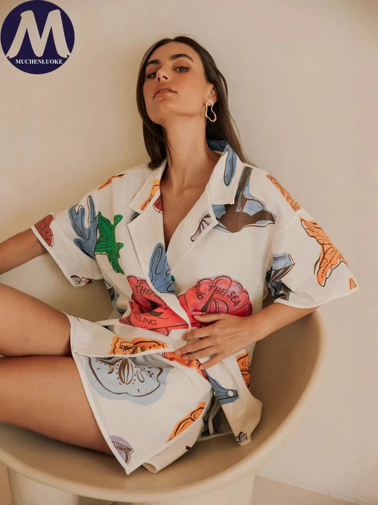 Conjuntos de dos piezas de ver - Casual Loose Linen Shirt Dress reseña y precio