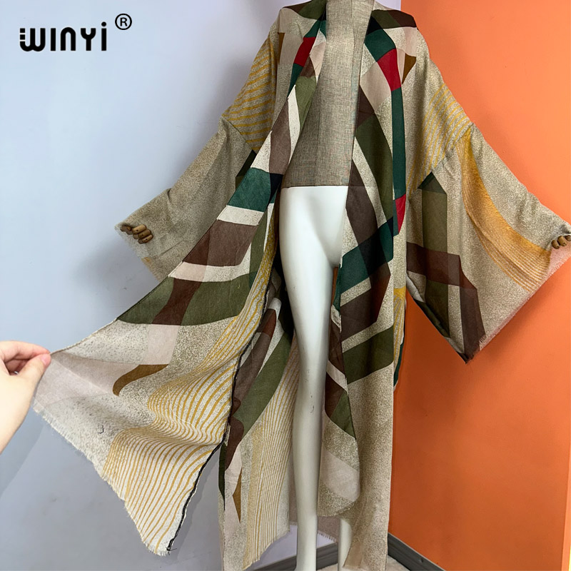 WINYI-kimono con estampado boh - Boho Summer Beach Maxi Dress reseña y precio
